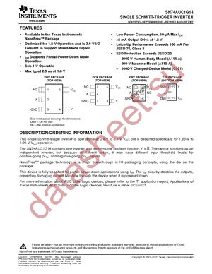 SN74AUC1G14YZPR datasheet  